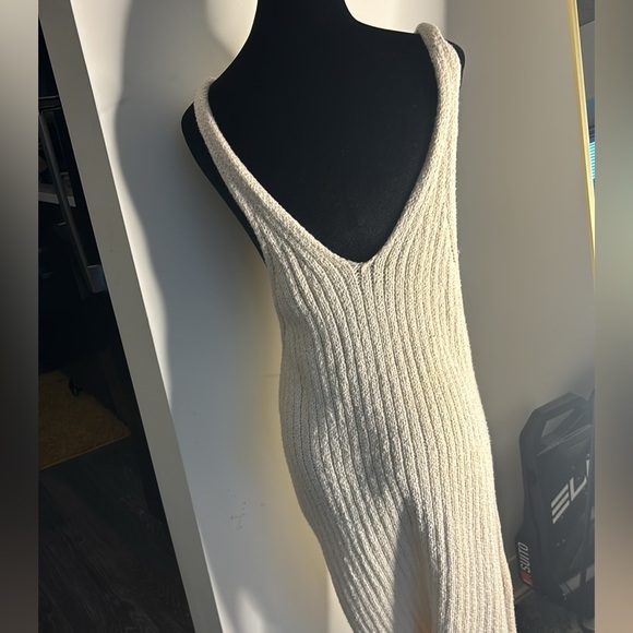 Free People Cream Sweater Dress Size L - Picture 2 of 10